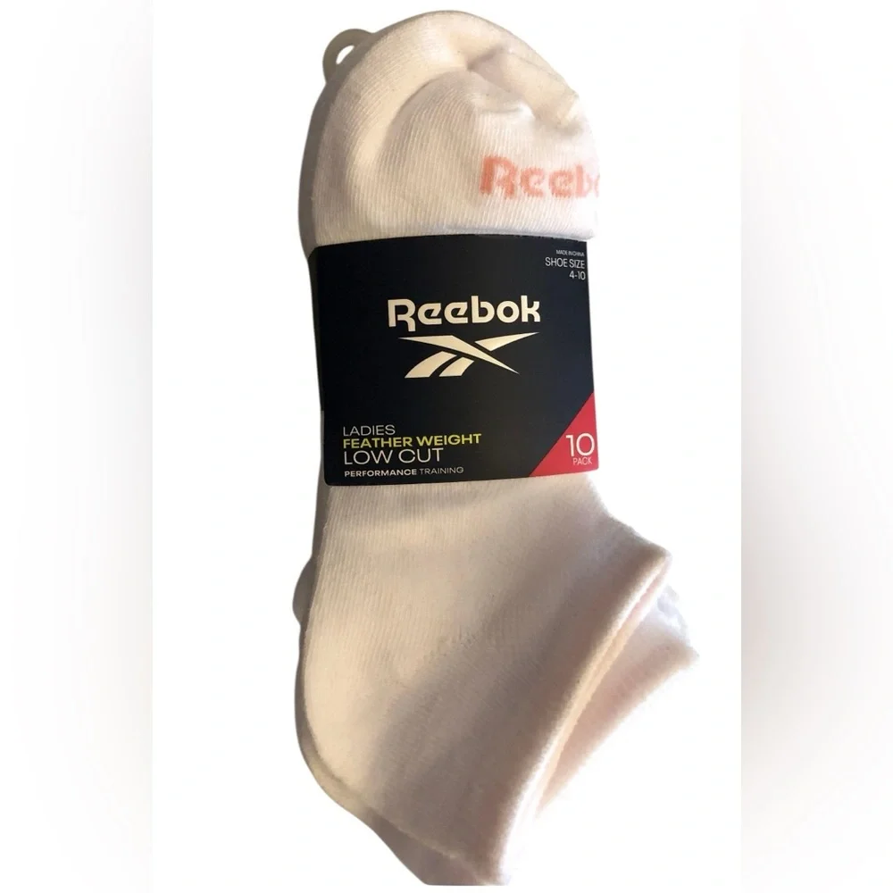 Reebok Ladies Feather Weight Low Cut Performance Socks 10 Pack Size 4-10 - Picture 1 of 5